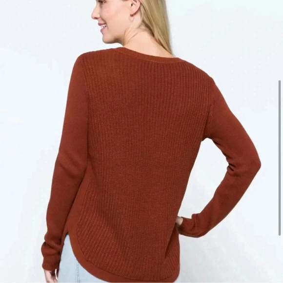 NWOT RD Style Knit Womens Sweater Rust Color Size XS - Picture 2 of 14